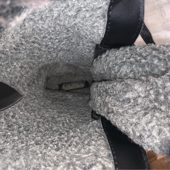 Khombu black lace up winter boots faux fur lined size 10 - Picture 9 of 12